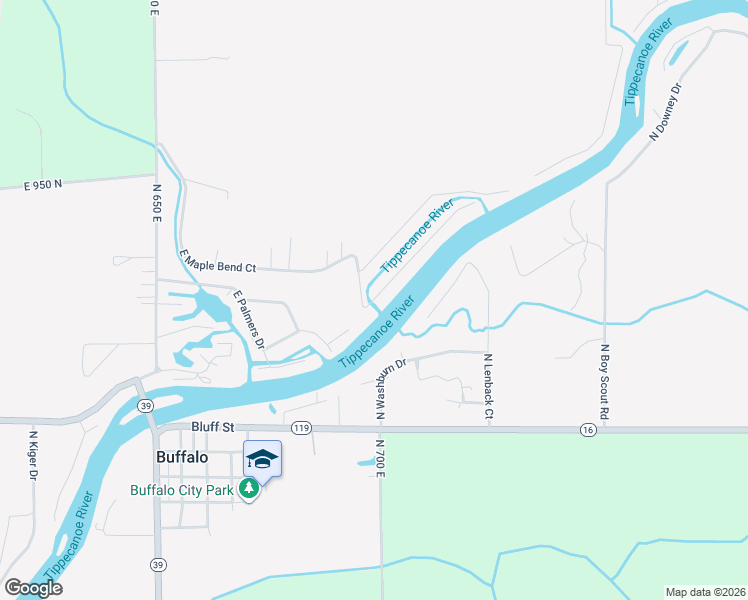 map of restaurants, bars, coffee shops, grocery stores, and more near 6600 East Maple Bend Court in Monticello