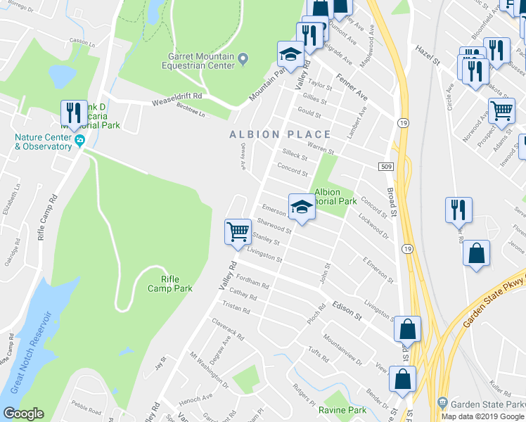 map of restaurants, bars, coffee shops, grocery stores, and more near 93 Sherwood Street in Clifton