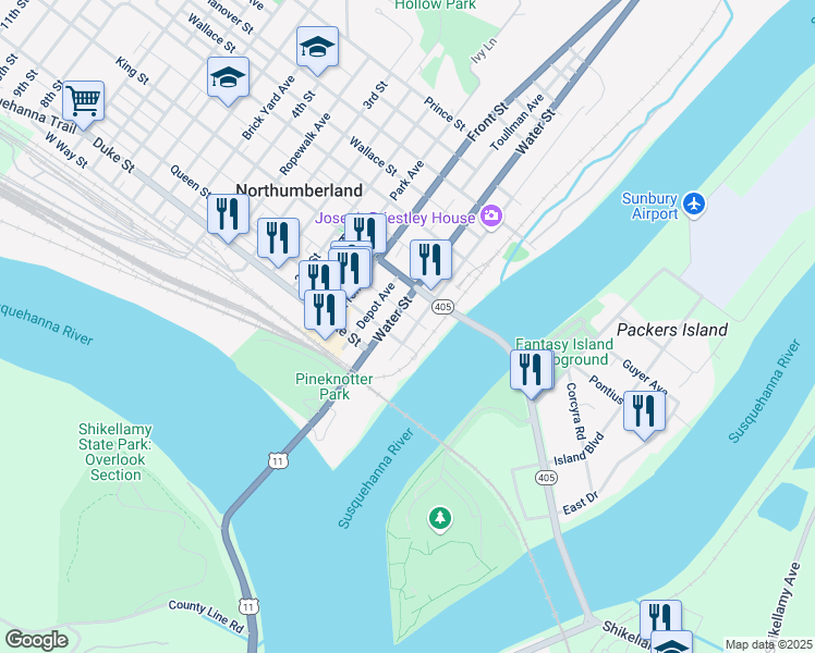 map of restaurants, bars, coffee shops, grocery stores, and more near 2 Wheatley Avenue in Northumberland
