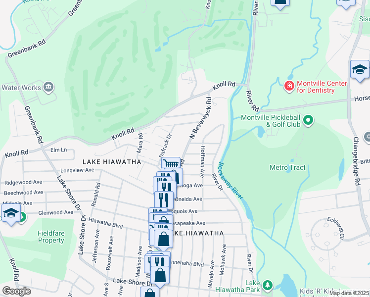map of restaurants, bars, coffee shops, grocery stores, and more near 187 A Dafrack Drive in Parsippany-Troy Hills