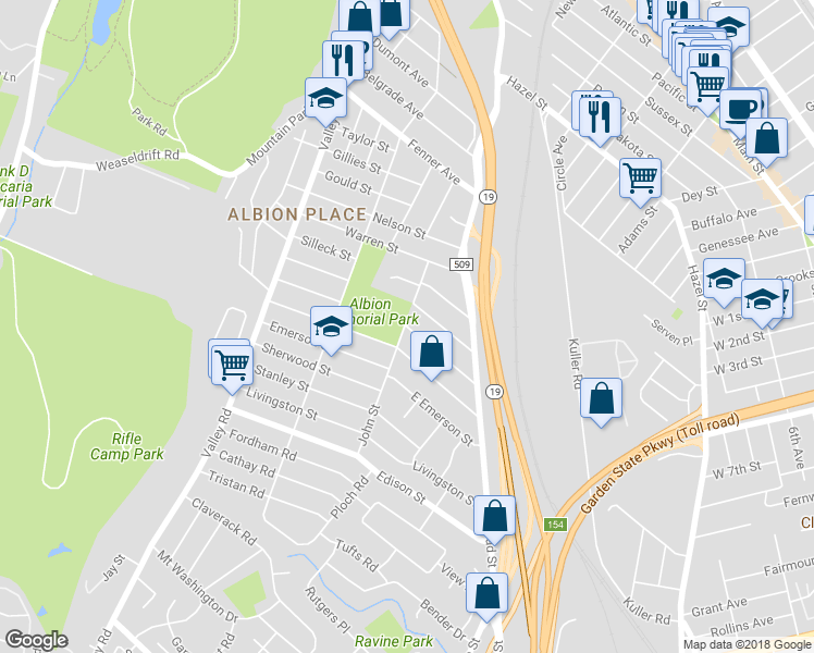 map of restaurants, bars, coffee shops, grocery stores, and more near 130 Lockwood Drive in Clifton