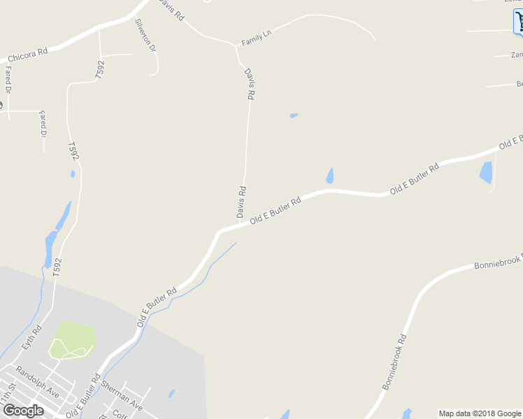 map of restaurants, bars, coffee shops, grocery stores, and more near 231 Old E Butler Road in Butler