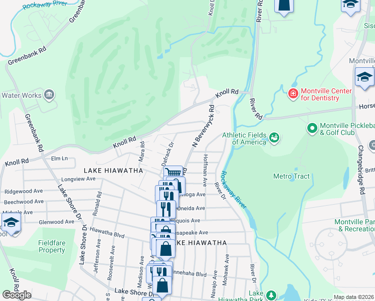 map of restaurants, bars, coffee shops, grocery stores, and more near 187 A Dafrack Drive in Parsippany-Troy Hills