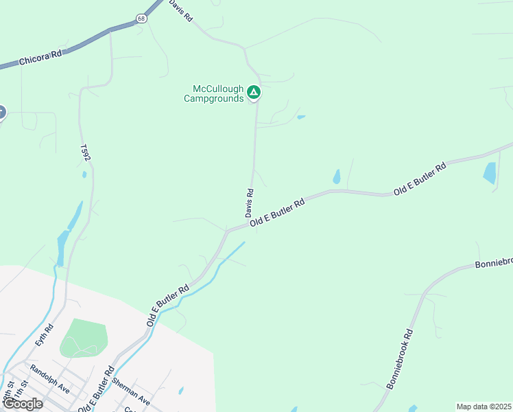 map of restaurants, bars, coffee shops, grocery stores, and more near 231 Old E Butler Road in Butler