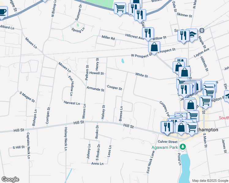 map of restaurants, bars, coffee shops, grocery stores, and more near 36 Cooper St in Southampton