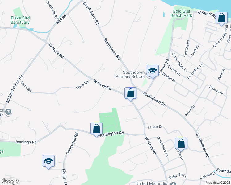 map of restaurants, bars, coffee shops, grocery stores, and more near 327 West Neck Road in Lloyd Harbor