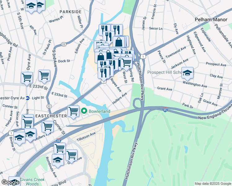 map of restaurants, bars, coffee shops, grocery stores, and more near 3534 Mc Owen Avenue in Bronx