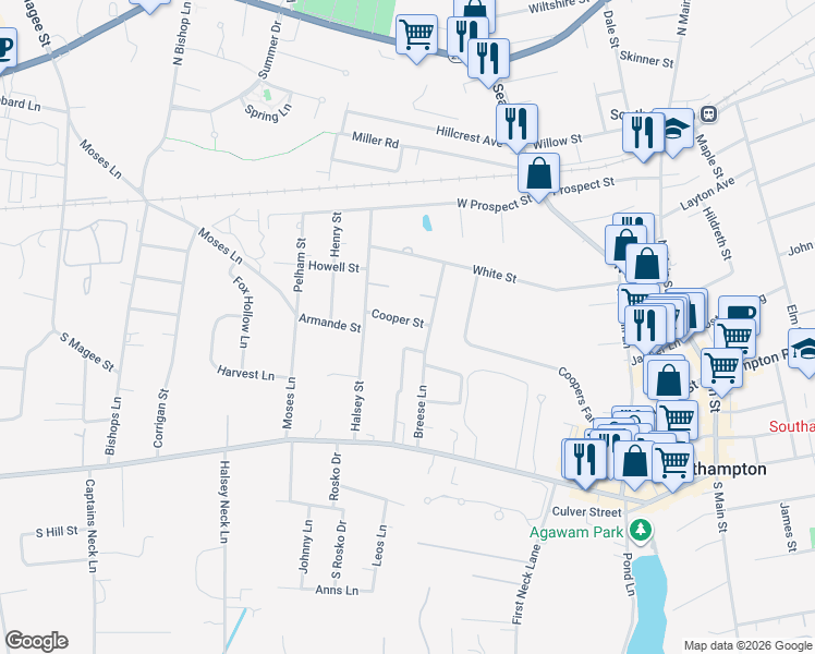 map of restaurants, bars, coffee shops, grocery stores, and more near 44 Cooper Street in Southampton