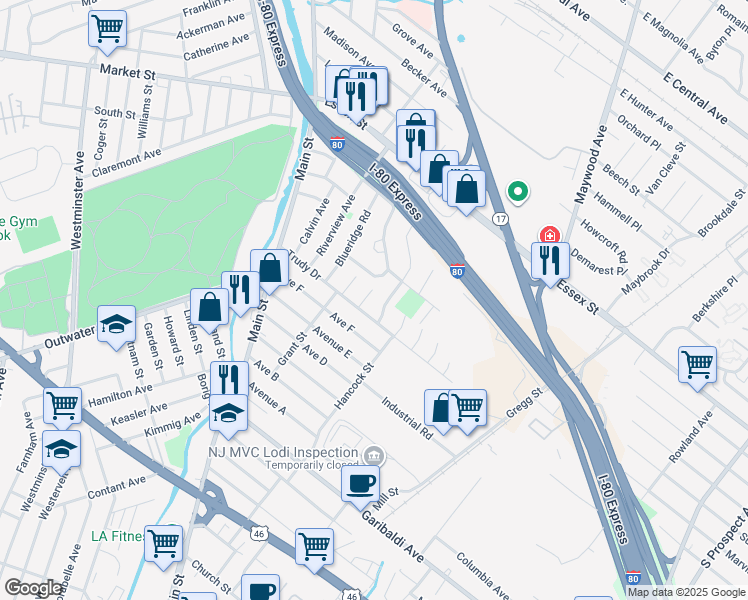 map of restaurants, bars, coffee shops, grocery stores, and more near 8 Arlene Grove in Lodi