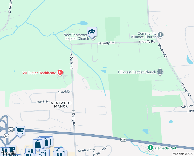 map of restaurants, bars, coffee shops, grocery stores, and more near in Shanor-Northvue