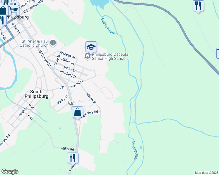 map of restaurants, bars, coffee shops, grocery stores, and more near 703 Scott Street in Philipsburg