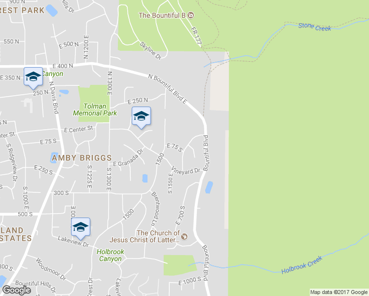 map of restaurants, bars, coffee shops, grocery stores, and more near 68 Viewcrest Drive in Bountiful