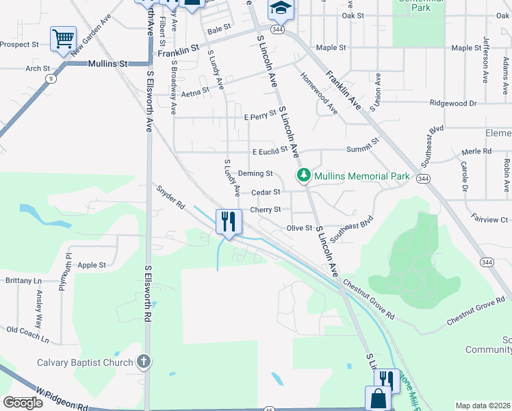 map of restaurants, bars, coffee shops, grocery stores, and more near 608 Cherry Street in Salem