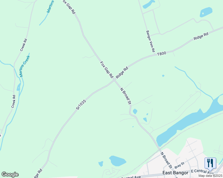 map of restaurants, bars, coffee shops, grocery stores, and more near 707 Ridge Road in Bangor