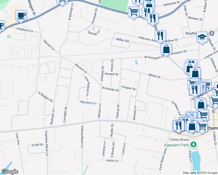 map of restaurants, bars, coffee shops, grocery stores, and more near 1 Henry Street in Southampton