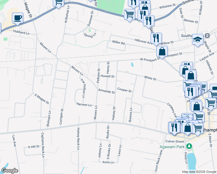 map of restaurants, bars, coffee shops, grocery stores, and more near 1 Henry Street in Southampton