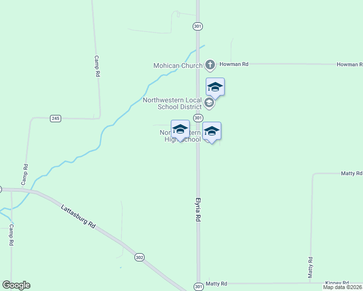 map of restaurants, bars, coffee shops, grocery stores, and more near 7334 Elyria Road in West Salem
