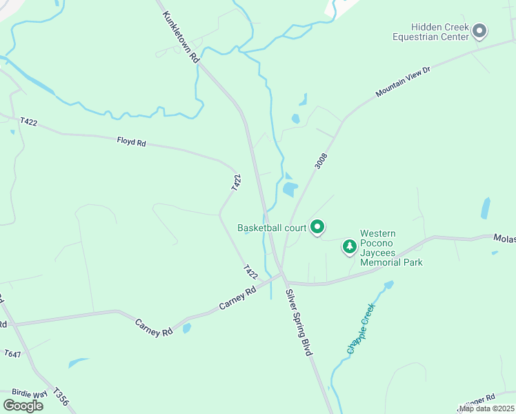 map of restaurants, bars, coffee shops, grocery stores, and more near 765 Silver Spring Boulevard in Kunkletown