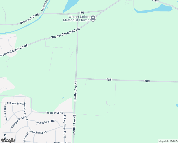 map of restaurants, bars, coffee shops, grocery stores, and more near 8036 Blendwood Avenue Northeast in Canton