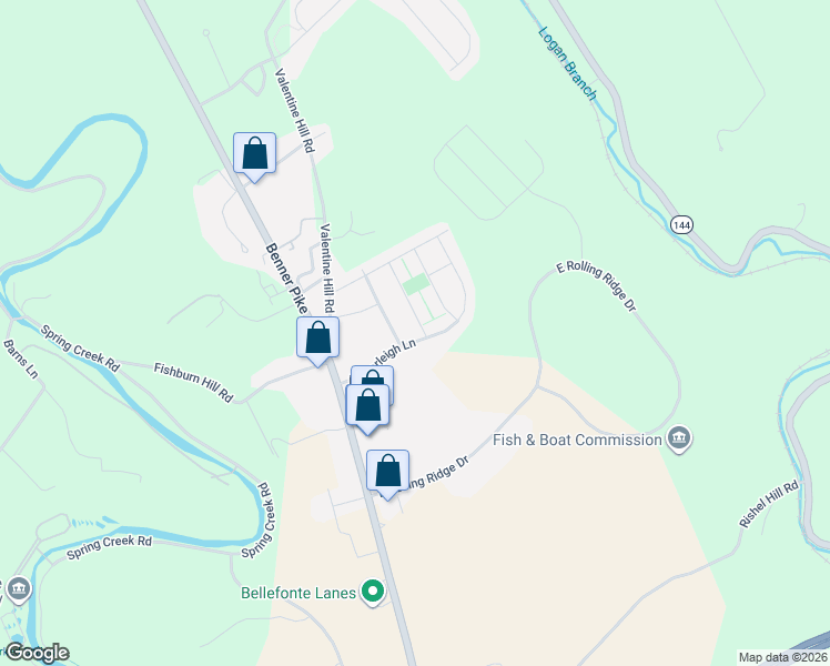 map of restaurants, bars, coffee shops, grocery stores, and more near 137 Exeter Lane in Bellefonte
