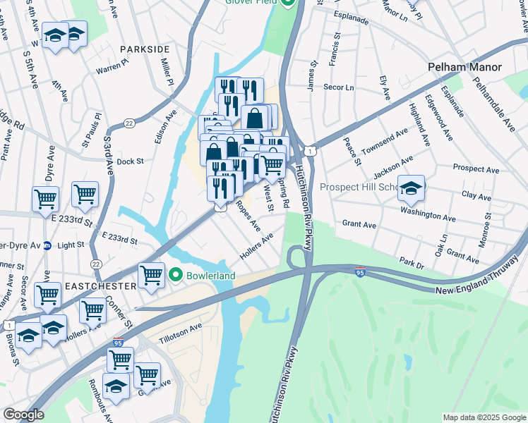 map of restaurants, bars, coffee shops, grocery stores, and more near in 