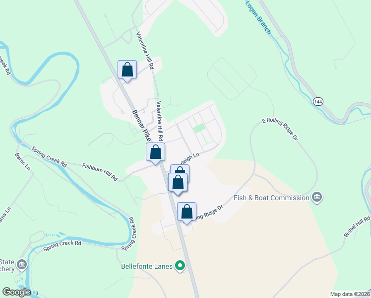 map of restaurants, bars, coffee shops, grocery stores, and more near 137 Exeter Lane in Bellefonte