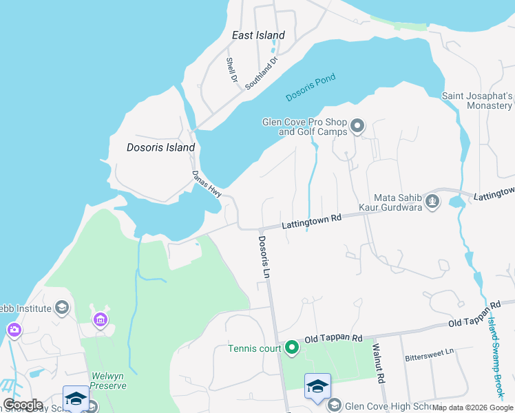 map of restaurants, bars, coffee shops, grocery stores, and more near 10 September Lane in Glen Cove
