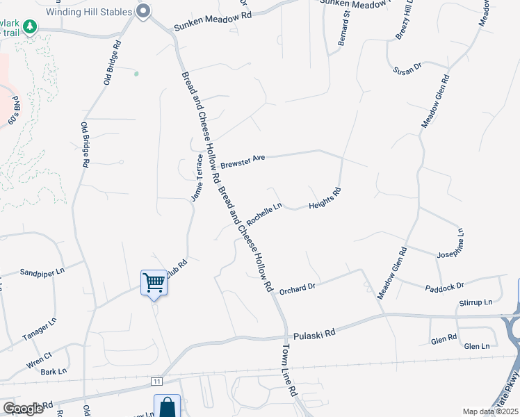 map of restaurants, bars, coffee shops, grocery stores, and more near 269 Bread and Cheese Hollow Road in Northport