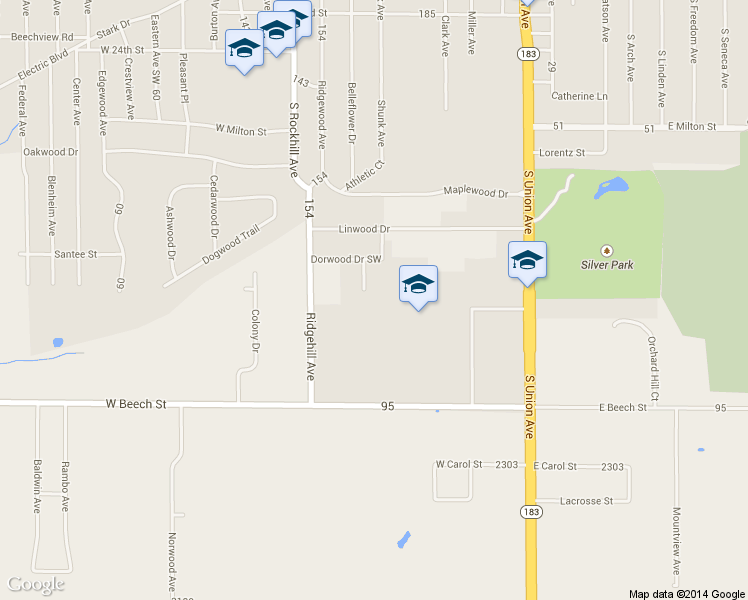 map of restaurants, bars, coffee shops, grocery stores, and more near 3120 Gaewood Ct in Alliance