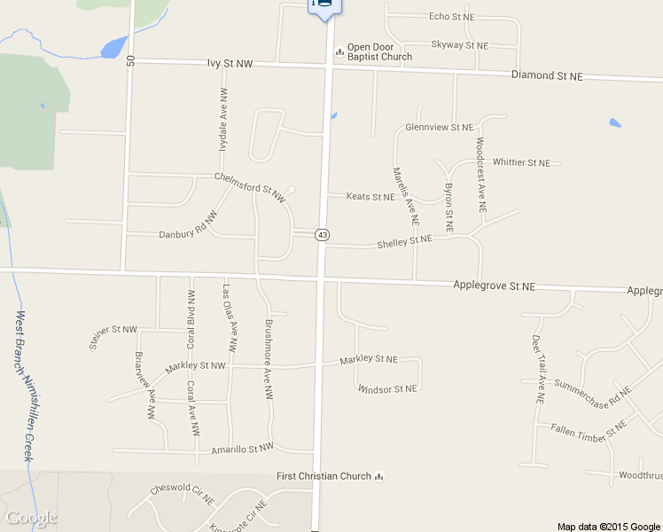 map of restaurants, bars, coffee shops, grocery stores, and more near 7390 Market Avenue North in Canton