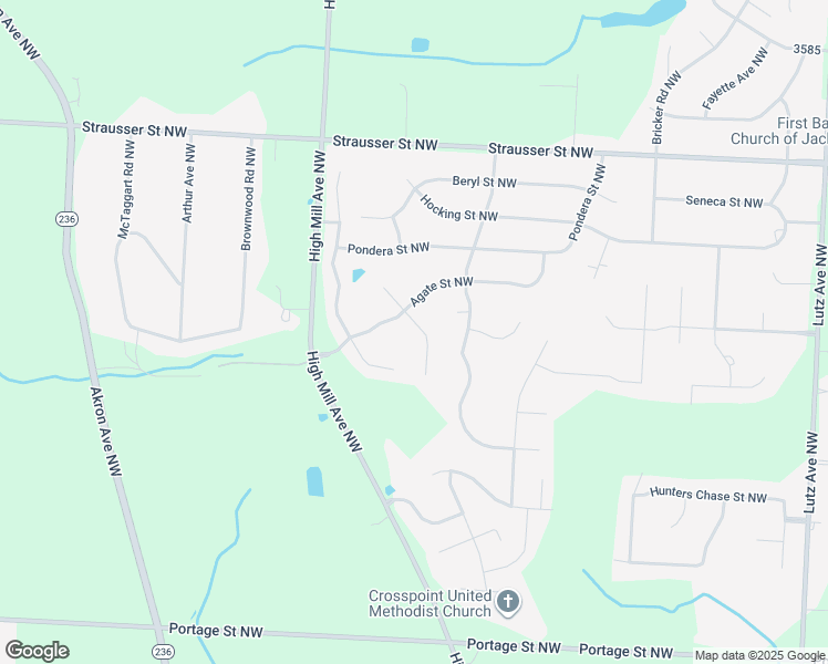 map of restaurants, bars, coffee shops, grocery stores, and more near 7491 Hawksfield Avenue Northwest in Canal Fulton