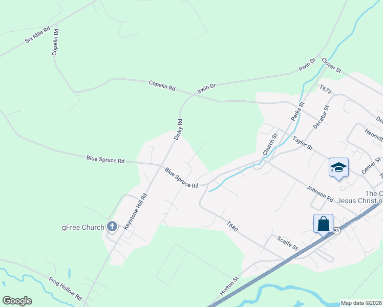 map of restaurants, bars, coffee shops, grocery stores, and more near 45 Cosmos Lane in Philipsburg