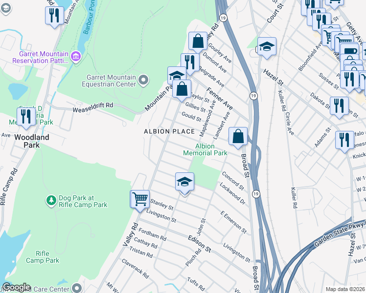 map of restaurants, bars, coffee shops, grocery stores, and more near 151 Silleck Street in Clifton
