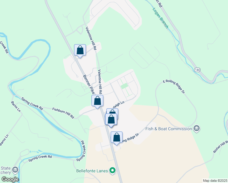 map of restaurants, bars, coffee shops, grocery stores, and more near Dorchester Lane in Centre County