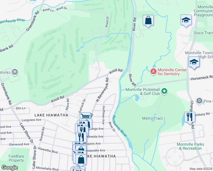 map of restaurants, bars, coffee shops, grocery stores, and more near 951 North Beverwyck Road in Boonton