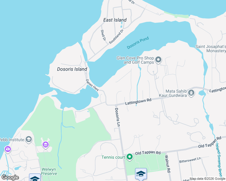 map of restaurants, bars, coffee shops, grocery stores, and more near 10 September Lane in Glen Cove