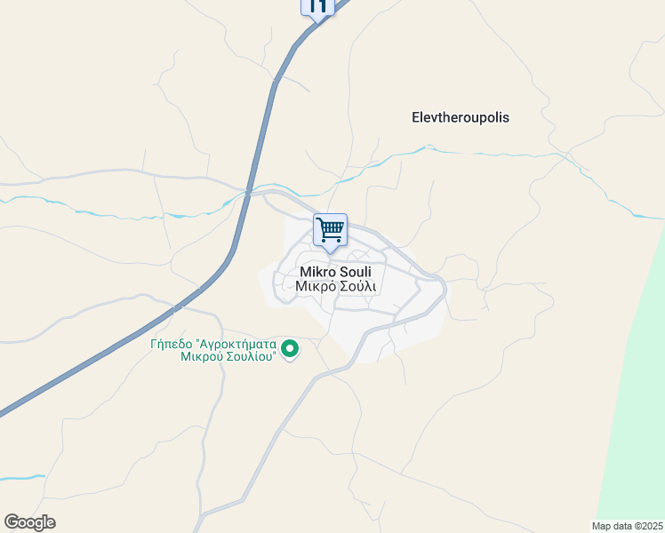 map of restaurants, bars, coffee shops, grocery stores, and more near in Mikro Souli