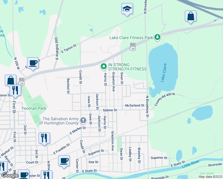 map of restaurants, bars, coffee shops, grocery stores, and more near 1040 Grayston Avenue in Huntington