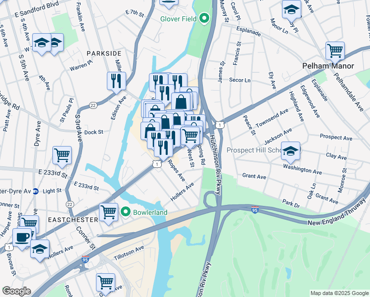 map of restaurants, bars, coffee shops, grocery stores, and more near in 