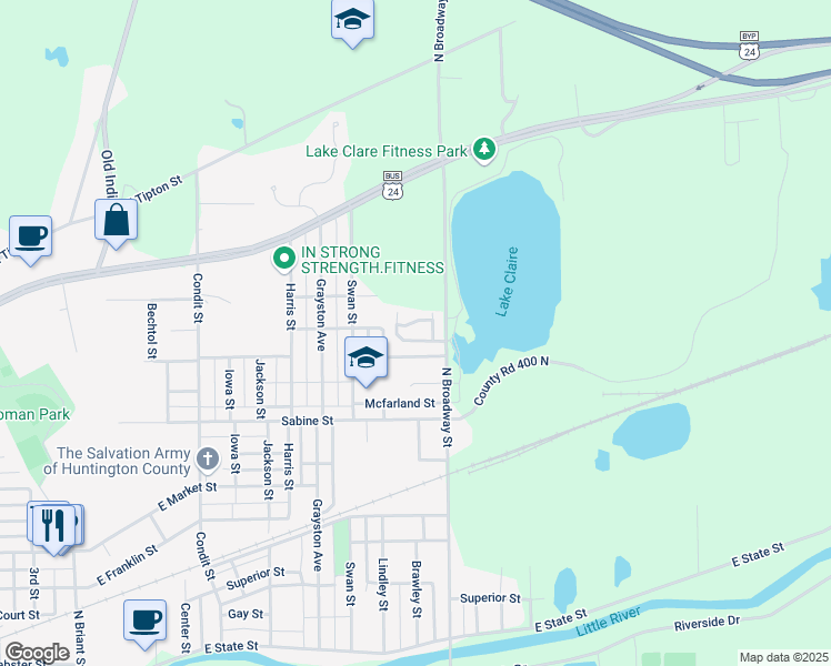 map of restaurants, bars, coffee shops, grocery stores, and more near 2260 Atlantic Street in Huntington
