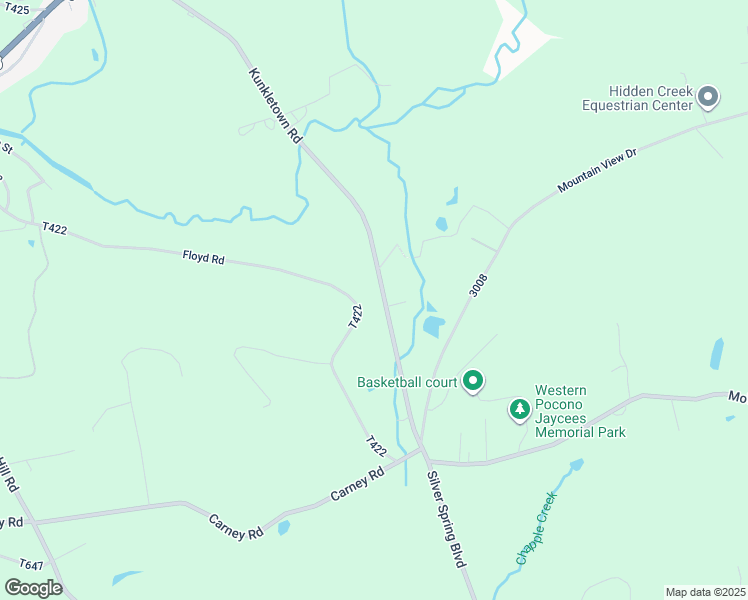 map of restaurants, bars, coffee shops, grocery stores, and more near 783 Silver Spring Boulevard in Kunkletown