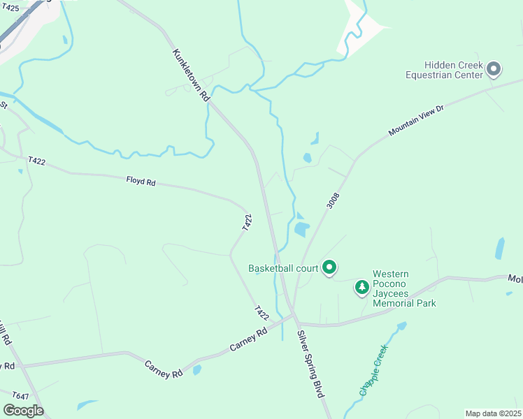 map of restaurants, bars, coffee shops, grocery stores, and more near 783 Silver Spring Boulevard in Kunkletown