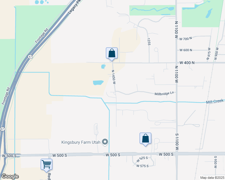 map of restaurants, bars, coffee shops, grocery stores, and more near 187 North 1450 West in West Bountiful