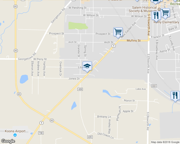 map of restaurants, bars, coffee shops, grocery stores, and more near 1060 Newgarden Road in Salem