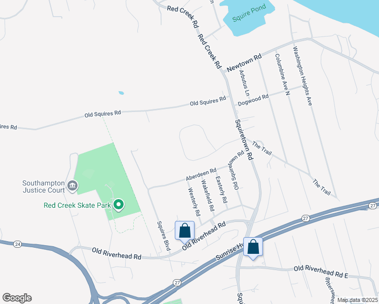 map of restaurants, bars, coffee shops, grocery stores, and more near 12 Bay Woods Drive in Hampton Bays