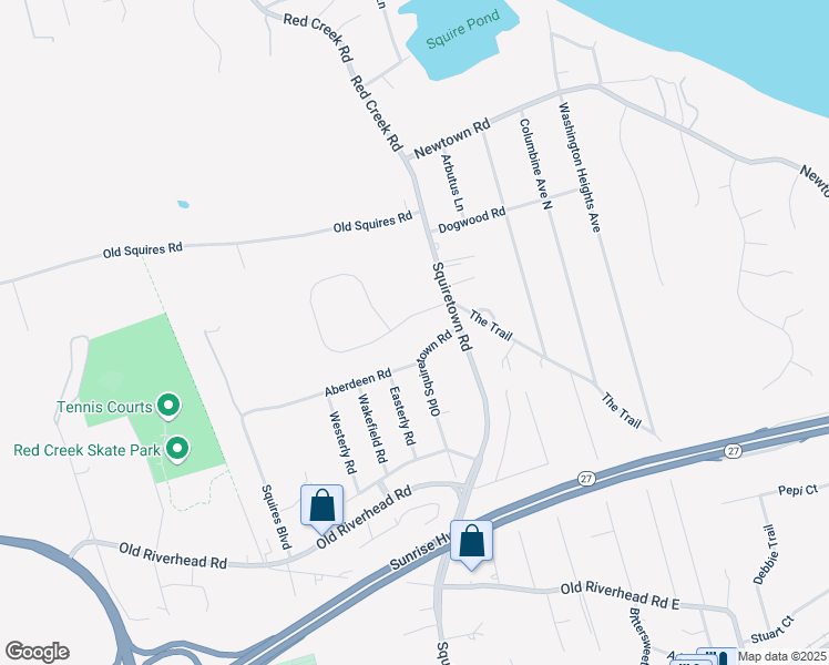 map of restaurants, bars, coffee shops, grocery stores, and more near 7 Bay Woods Drive in Hampton Bays