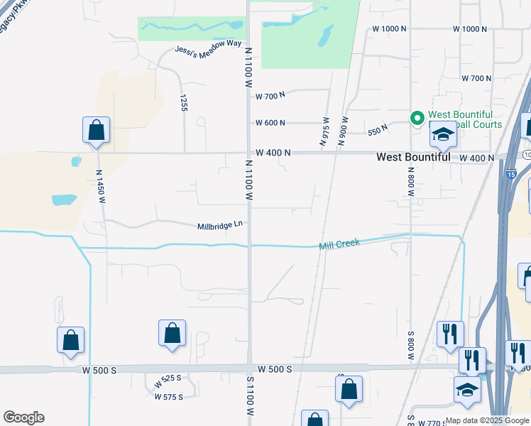 map of restaurants, bars, coffee shops, grocery stores, and more near 1064 West 200 North in West Bountiful