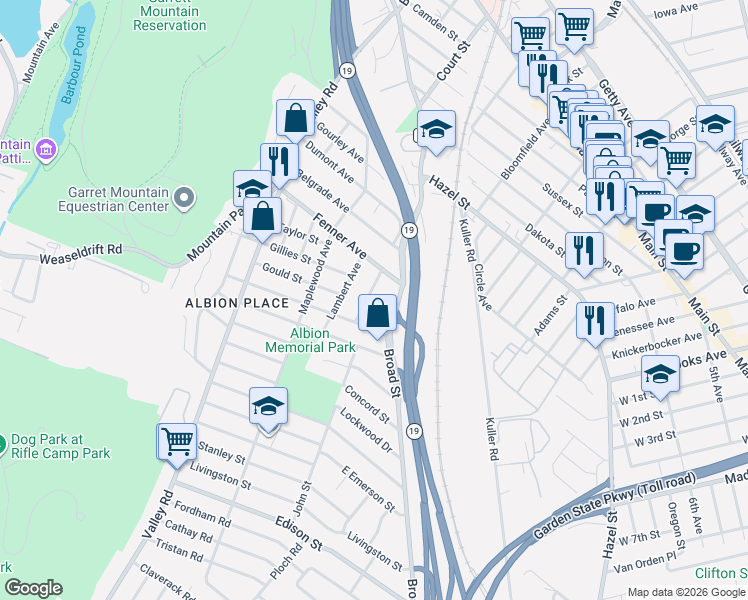 map of restaurants, bars, coffee shops, grocery stores, and more near 30 Norman Avenue in Clifton