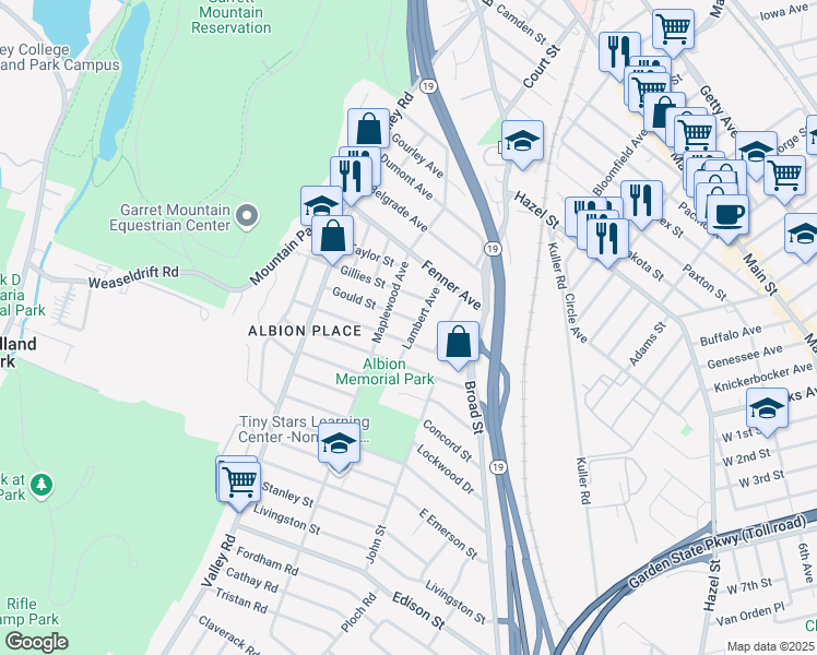 map of restaurants, bars, coffee shops, grocery stores, and more near 15 Gould Street in Clifton