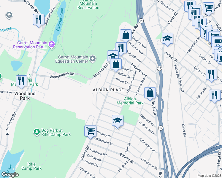 map of restaurants, bars, coffee shops, grocery stores, and more near 131 Nelson Street in Clifton